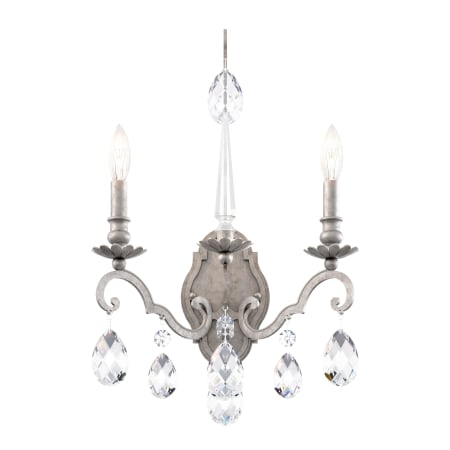 Schonbek Renaissance Nouveau 2 Light 21" Tall Wall Sconce with Clear Heritage Crystal Accents Antique Silver