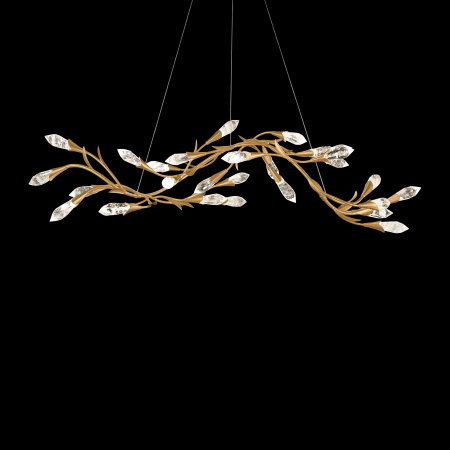 Schonbek Secret Garden 57" Wide LED Crystal Linear Chandelier French Gold