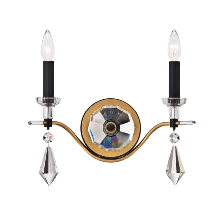 Schonbek Tempest 2 Light 15" Tall Wall Sconce Soft Gold / Black