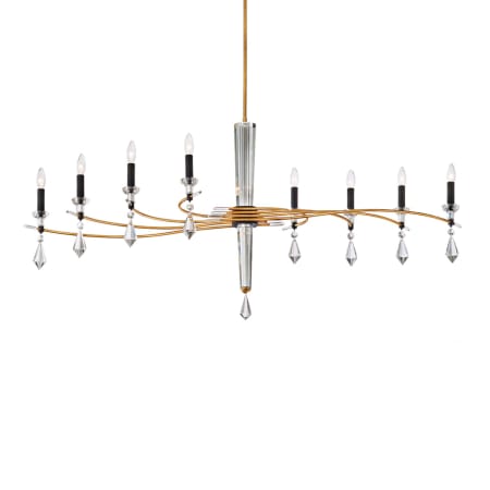 Schonbek Tempest 8 Light 61" Wide Crystal Candle Style Chandelier Soft Gold / Black