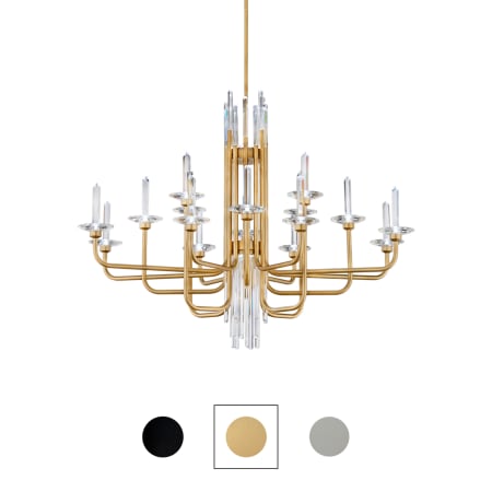 Schonbek Calliope 16 Light 42" Wide LED Crystal Candle Style Chandelier Black