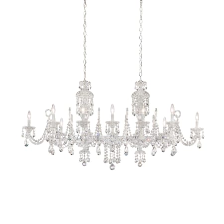 Schonbek Sterling Linear 12 Light 58" Wide Crystal Linear Chandelier Silver