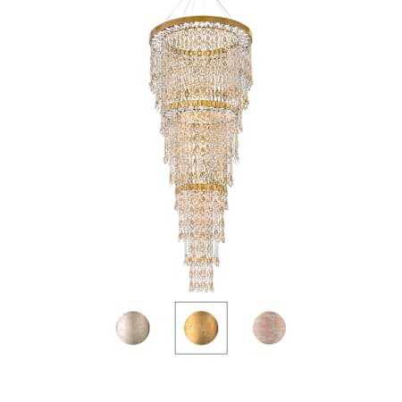 Schonbek Pavona 9 Light 36" Wide LED Crystal Pendant Antique Silver