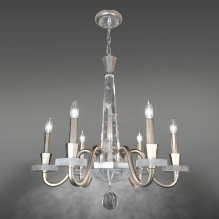 Schonbek Amadeus 6 Light 27" Wide Crystal Candle Style Chandelier Antique Silver