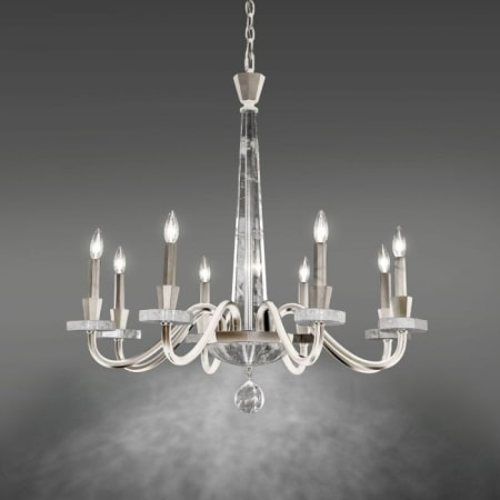 Schonbek Amadeus 8 Light 34" Wide Crystal Candle Style Chandelier Antique Silver
