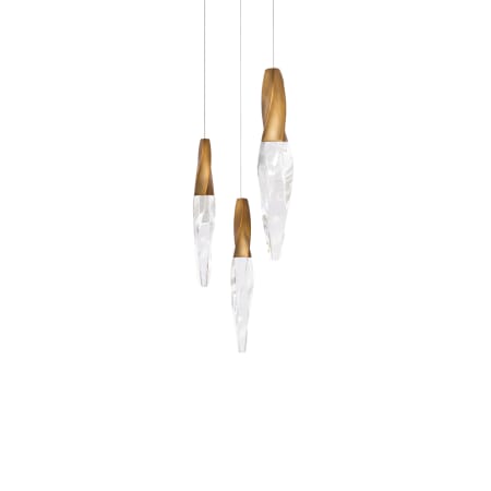 Schonbek Beyond Kindjal 12" Wide Switchable Color Temperature LED Optic Crystal Multi Pendant Aged Brass