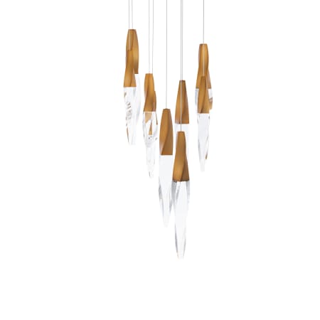 Schonbek Beyond Kindjal 9 Light 17" Wide Switchable Color Temperature LED Optic Crystal Multi Pendant Aged Brass