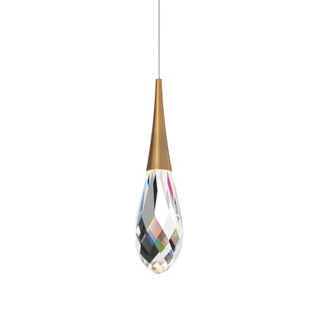 Schonbek Beyond Hibiscus 17" Wide Switchable Color Temperature LED Faceted Crystal Mini Pendant Aged Brass