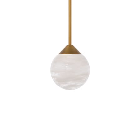 Schonbek Beyond Quest 6" Wide LED Crystal Mini Pendant Aged Brass