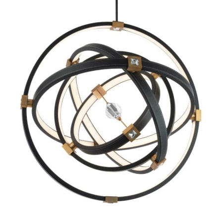 Schonbek Beyond Atomic 37" Wide LED Crystal Pendant Black / Aged Brass