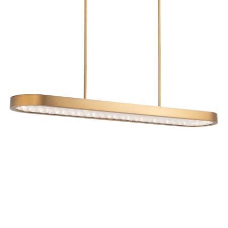 Schonbek Beyond Marquis 47" Wide LED Crystal Linear Pendant Aged Brass