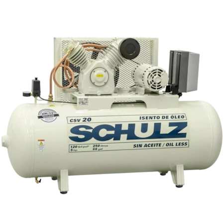 Schulz 5 HP 60 Gal 120 Max PSI Two-Stage Stationary Electric (230 Volt 1 Phase) Reciprocating Air Compressor with Horizontal Tank N/A