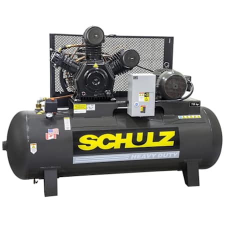 Schulz 15 HP 120 Gal 175 Max PSI V-Series Two-Stage Stationary Electric (208 Volt 3 Phase) Reciprocating Air Compressor N/A