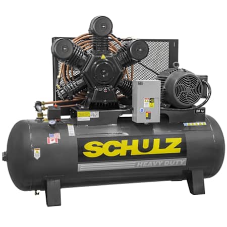 Schulz 20 HP 120 Gal 175 Max PSI V-Series Two-Stage Stationary Electric (460 Volt 3 Phase) Reciprocating Air Compressor N/A