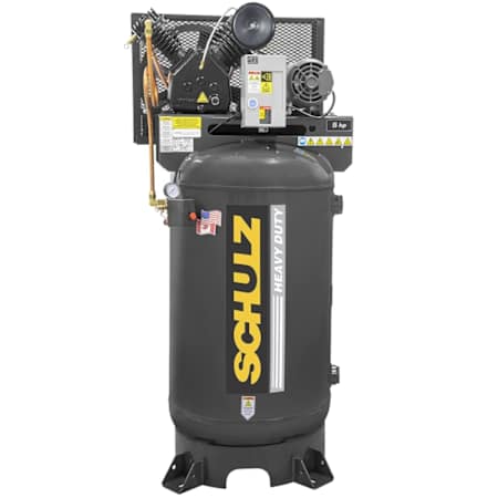 Schulz 5 HP 80 Gal 175 Max PSI V-Series Two-Stage Stationary Electric (230 Volt 1 Phase) Reciprocating Air Compressor with Vertical Tank N/A