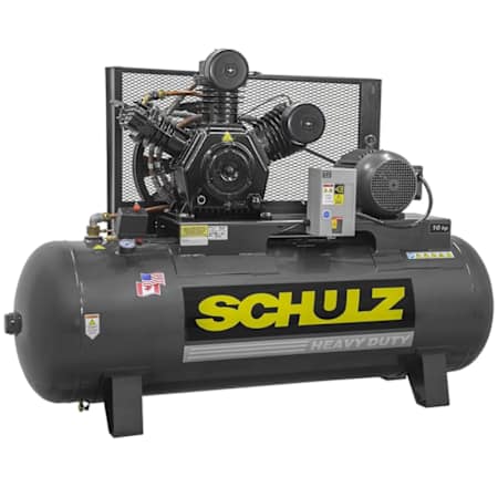 Schulz 10 HP 120 Gal 175 Max PSI V-Series Two-Stage Stationary Electric (230 Volt 3 Phase) Reciprocating Air Compressor N/A