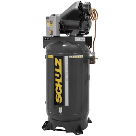 Schulz 5 HP 80 Gal 175 Max PSI Two-Stage Stationary Electric (230 Volt 1 Phase) Direct Coupling Reciprocating Air Compressor with Vertical Tank N/A
