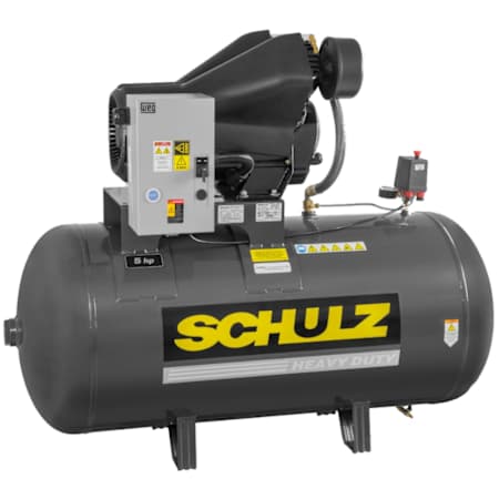 Schulz 5 HP 80 Gal 175 Max PSI Two-Stage Stationary Electric (230 Volt 3 Phase) Reciprocating Air Compressor with Horizontal Tank N/A