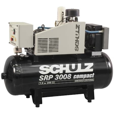 Schulz 7.5 HP 60 Gal 125 Max PSI Stationary Electric (460 Volt 3 Phase) Open Rotary Air Compressor N/A