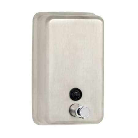 Seachrome CAL Series Vertical Wall Mounted 40 Ounce Liquid Soap Dispenser with Sight Window Satin Stainless