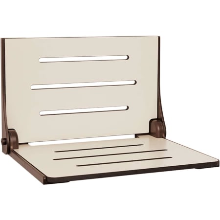 Seachrome Silhouette 19" Wide Wall Mounted Folding Shower Seat - Phenolic Seat Almond / Bronze