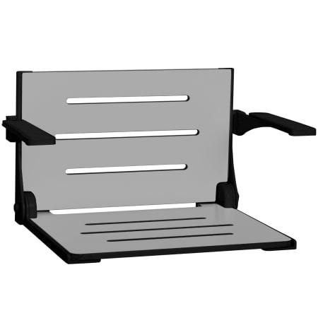 Seachrome Silhouette 16" Wide Wall Mounted Shower Seat Grey / Matte Black Frame