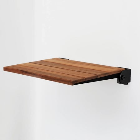 Seachrome SlimLine 16" Wide Wall Mounted Shower Seat Teak Wood / Matte Black