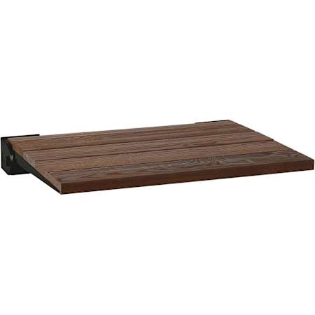 Seachrome SlimLine 18-1/8" Wide Wall Mounted Thermacor Ash Wood Shower Seat Thermacor Wood / Matte Black