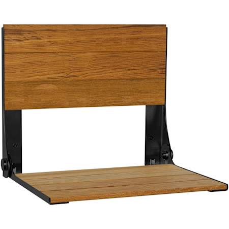 Seachrome Lifestyle & Wellness 18-15/16" Wall Mounted Folding Teak Wood Shower Seat Teak Wood / Black