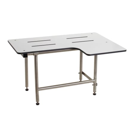 Seachrome Signature Series 28" Reversible Wall-Mounted L-shaped Folding Transfer Tub/Shower Seat with Legs White