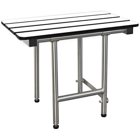 Seachrome Signature 28" Wall Mounted Folding Shower Seat with Adjustable Legs White