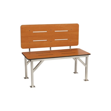 Seachrome Signature Series Stationary 42" x 20" Bench Shower Seat with Removable Backrest Teak