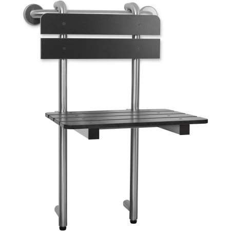Seachrome Lifestyle & Wellness 18" Portable Folding Phenolic Shower Seat with Grab Bar Black