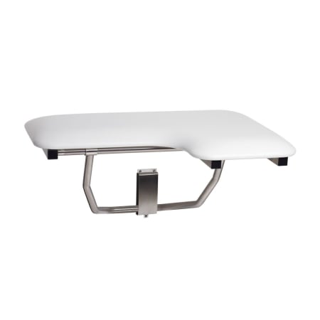 Seachrome Signature Series 28" x 22-1/2" Wall-Mounted L-shaped Cushion Folding Transfer Shower Seat, Left-Handed White