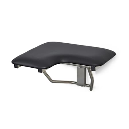 Seachrome Signature 26" x 22.5" Padded Cushion Wall Mount Folding Right-Handed Transfer Bench Shower Seat, ADA Compliant Black