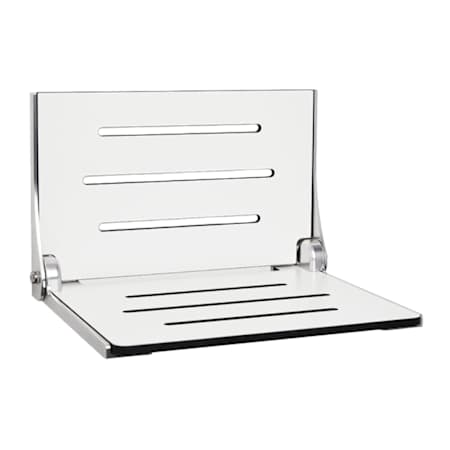 Seachrome Silhouette 19" Wide Wall Mounted Folding Shower Seat - Phenolic Seat White / Silver