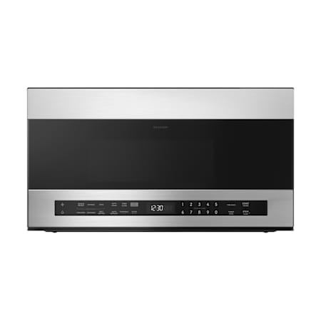 Sharp 30 Inch Wide 1.7 Cu. Ft. 1000 Watt Panel Ready Over the Range Microwave with Glass Turntable Stainless Steel