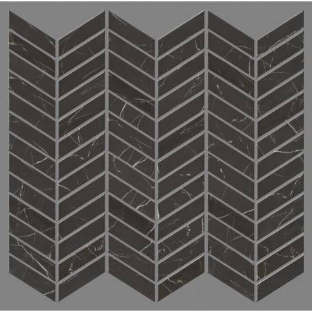 Shaw Gala Chevron - 12" x 12" Sheet Parallelogram Chevron Mosaic Floor and Wall Tile - Glossy and Honed Marble Visual - Sold by Sheet (0.94 SF/Sheet) Black Tie