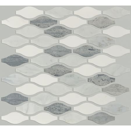 Shaw Chateau Ornament Mosaic - 12-3/8" x 12-3/8" Marque Mosaic Floor Tile - Marble Visual - Sold by Sheet (1.07 SF/Sheet) Bianco Carrara / Blue Grigio / Thassos White