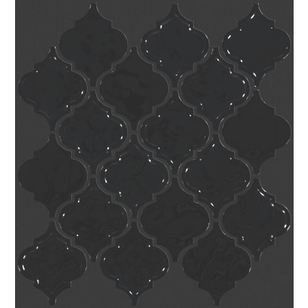 Shaw Geoscape - 11" x 12" Arabesque/Baroque Mosaic Wall Tile - Tile Visual - Sold by Sheet (0.89 SF/Sheet) Black