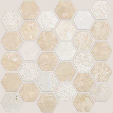 Shaw Boca Hexagon Textured Mosaic - 12" x 12" Sheet Hexagon Geometric Mosaic Floor Tile - Brushed and Polished Visual - Sold by Sheet (1 SF/Sheet) Coastal