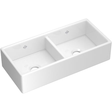 Shaws Shaker 39-1/4" Farmhouse Double Basin Fireclay Kitchen Sink White