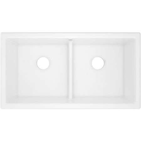 Shaws Shaker 33" Undermount Double Basin Fireclay Kitchen Sink White