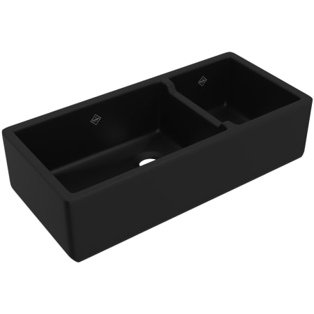 Shaws Lancaster 39-1/2" Farmhouse Double Basin Fireclay Kitchen Sink Matte Black