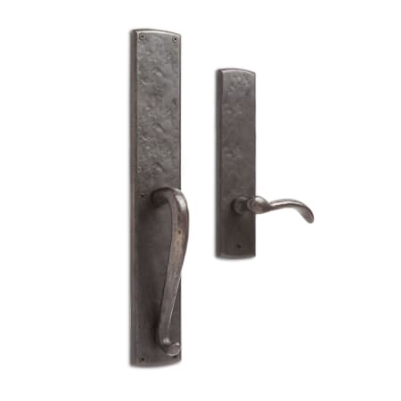Signature Hardware Bullock Left Handed Solid Bronze Dummy Lever Set Dark Bronze