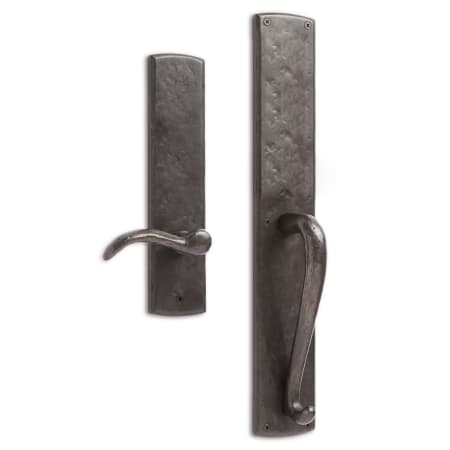 Signature Hardware Bullock Right Handed Solid Bronze Dummy Lever Set Dark Bronze