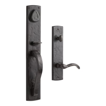 Signature Hardware Ellis Left Handed Solid Bronze Keyed Entry Door Knob Set with 2-3/4" Backset Dark Bronze