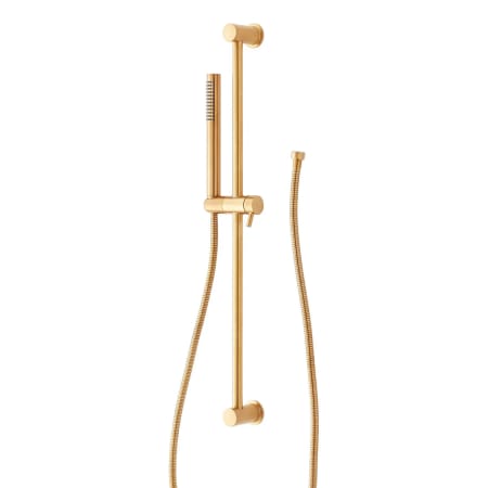 Signature Hardware 1.8 GPM Contemporary Tubular Single Function Hand Shower Package - Includes Slide Bar and Hose Brushed Gold