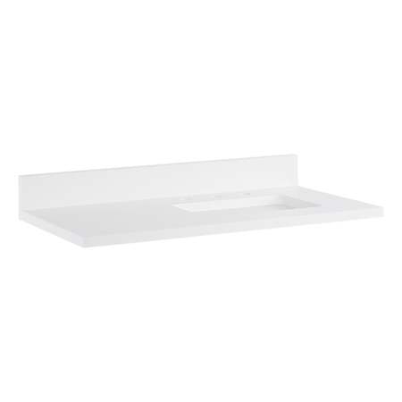 Signature Hardware 37" Quartz Vanity Top with Backsplash Arctic White Quartz