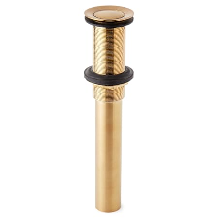 Signature Hardware Extended Press Type Pop-Up Bathroom Drain with No Overflow Hole Brushed Gold